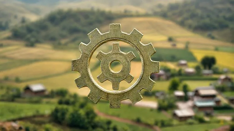 A photorealistic, professional photography, 8K, cinematic lighting, sharp focus, depth of field, shot on a high-end DSLR, depicting three intertwined gears, each representing a pillar of sustainability (environmental, social, economic). The gears are set against a backdrop of a vibrant, healthy rural landscape with a small, thriving community, symbolizing the harmonious balance and interconnectedness of these elements in sustainable rural tourism. The image should convey stability and progress. A photorealistic, professional photography, 8K, cinematic lighting, sharp focus, depth of field, shot on a high-end DSLR, depicting three intertwined gears, each representing a pillar of sustainability (environmental, social, economic). The gears are set against a backdrop of a vibrant, healthy rural landscape with a small, thriving community, symbolizing the harmonious balance and interconnectedness of these elements in sustainable rural tourism. The image should convey stability and progress.