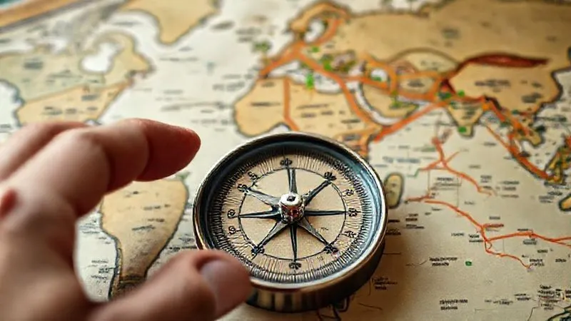 A photorealistic image of a compass needle pointing towards a 'Sustainable Travel' destination on a vintage map, with a blurred background of a modern digital map showing various interconnected green routes. The traveler's hand is guiding the compass, symbolizing conscious decision-making. Cinematic lighting, sharp focus on the compass and map, depth of field, 8K hyper-detailed, professional photography, shot on a high-end DSLR. A photorealistic image of a compass needle pointing towards a 'Sustainable Travel' destination on a vintage map, with a blurred background of a modern digital map showing various interconnected green routes. The traveler's hand is guiding the compass, symbolizing conscious decision-making. Cinematic lighting, sharp focus on the compass and map, depth of field, 8K hyper-detailed, professional photography, shot on a high-end DSLR.
